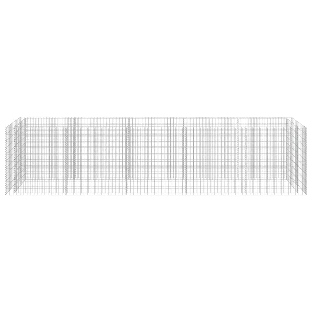 vidaXL Podwyższona donica gabionowa, galwanizowana stal, 450x90x100 cm