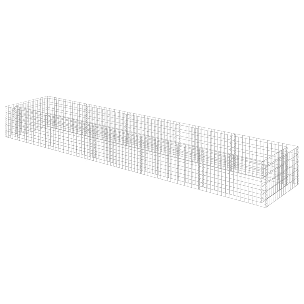 vidaXL Podwyższona donica gabionowa, galwanizowana stal, 450x90x50 cm