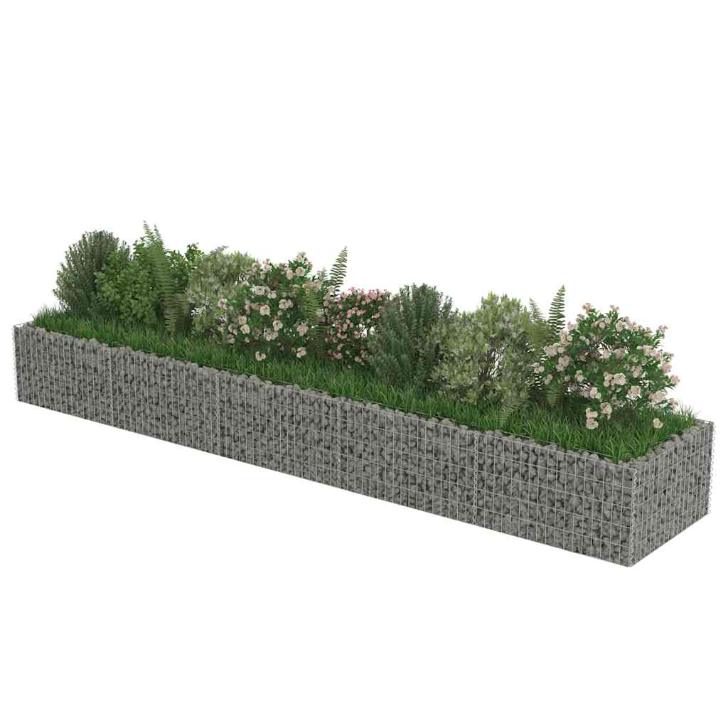 vidaXL Podwyższona donica gabionowa, galwanizowana stal, 450x90x50 cm