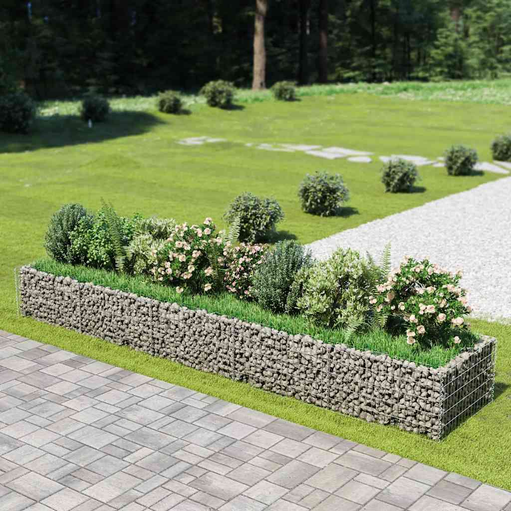 vidaXL Podwyższona donica gabionowa, galwanizowana stal, 450x90x50 cm