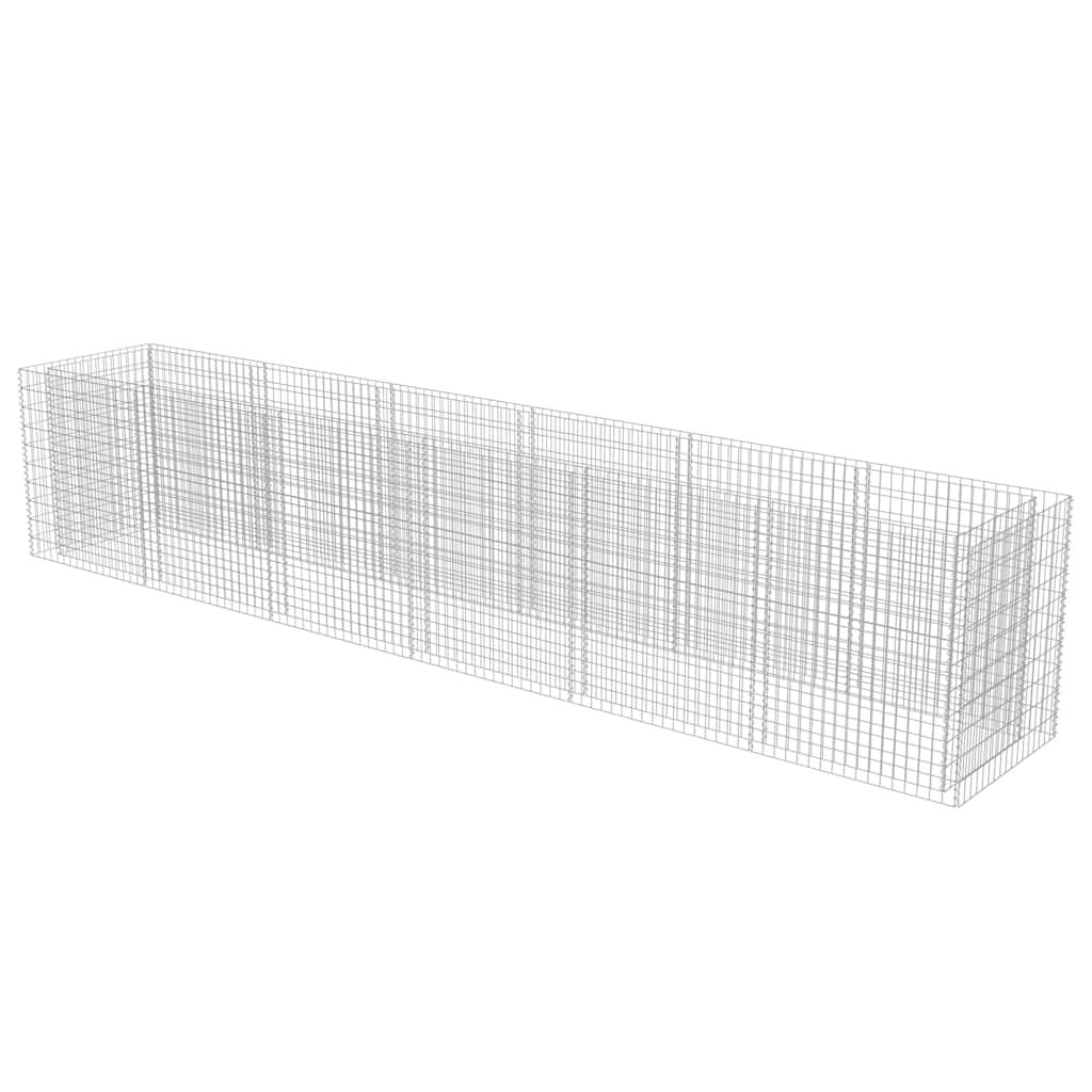 vidaXL Podwyższona donica gabionowa, galwanizowana stal, 540x90x100 cm