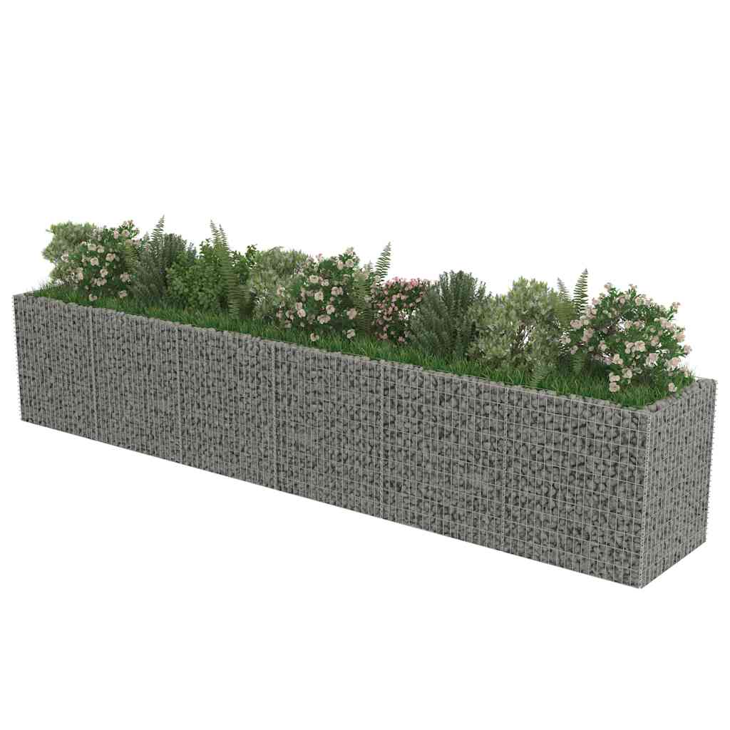 vidaXL Podwyższona donica gabionowa, galwanizowana stal, 540x90x100 cm