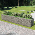 vidaXL Podwyższona donica gabionowa, galwanizowana stal, 540x90x100 cm