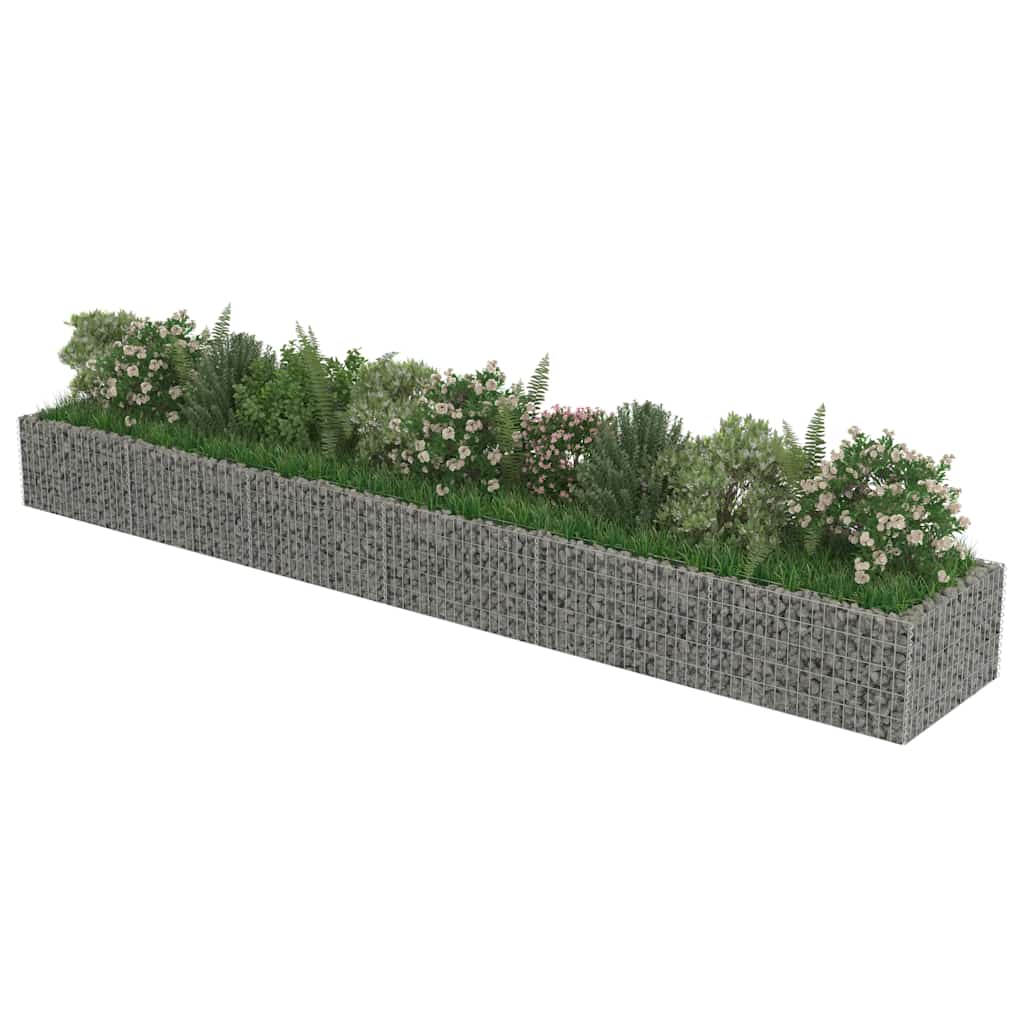 vidaXL Podwyższona donica gabionowa, galwanizowana stal, 540x90x50 cm