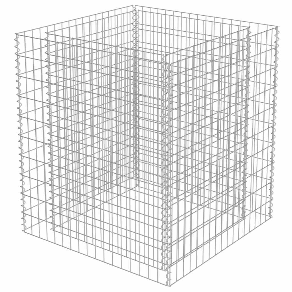 vidaXL Podwyższona donica gabionowa, galwanizowana stal, 90x90x100 cm