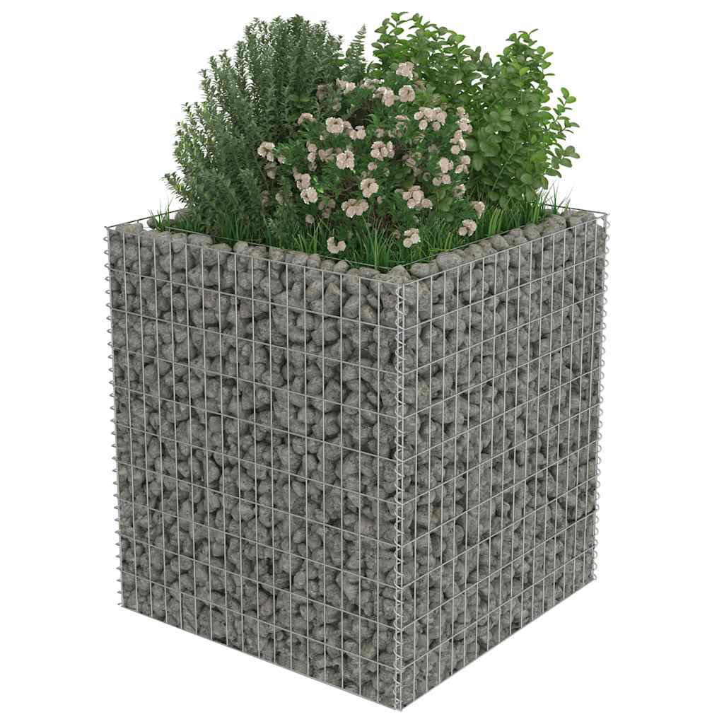vidaXL Podwyższona donica gabionowa, galwanizowana stal, 90x90x100 cm