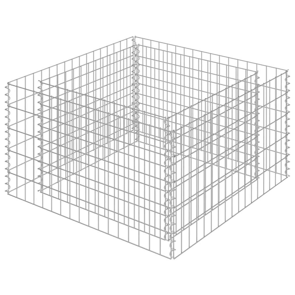 vidaXL Podwyższona donica gabionowa, galwanizowana stal, 90x90x50 cm