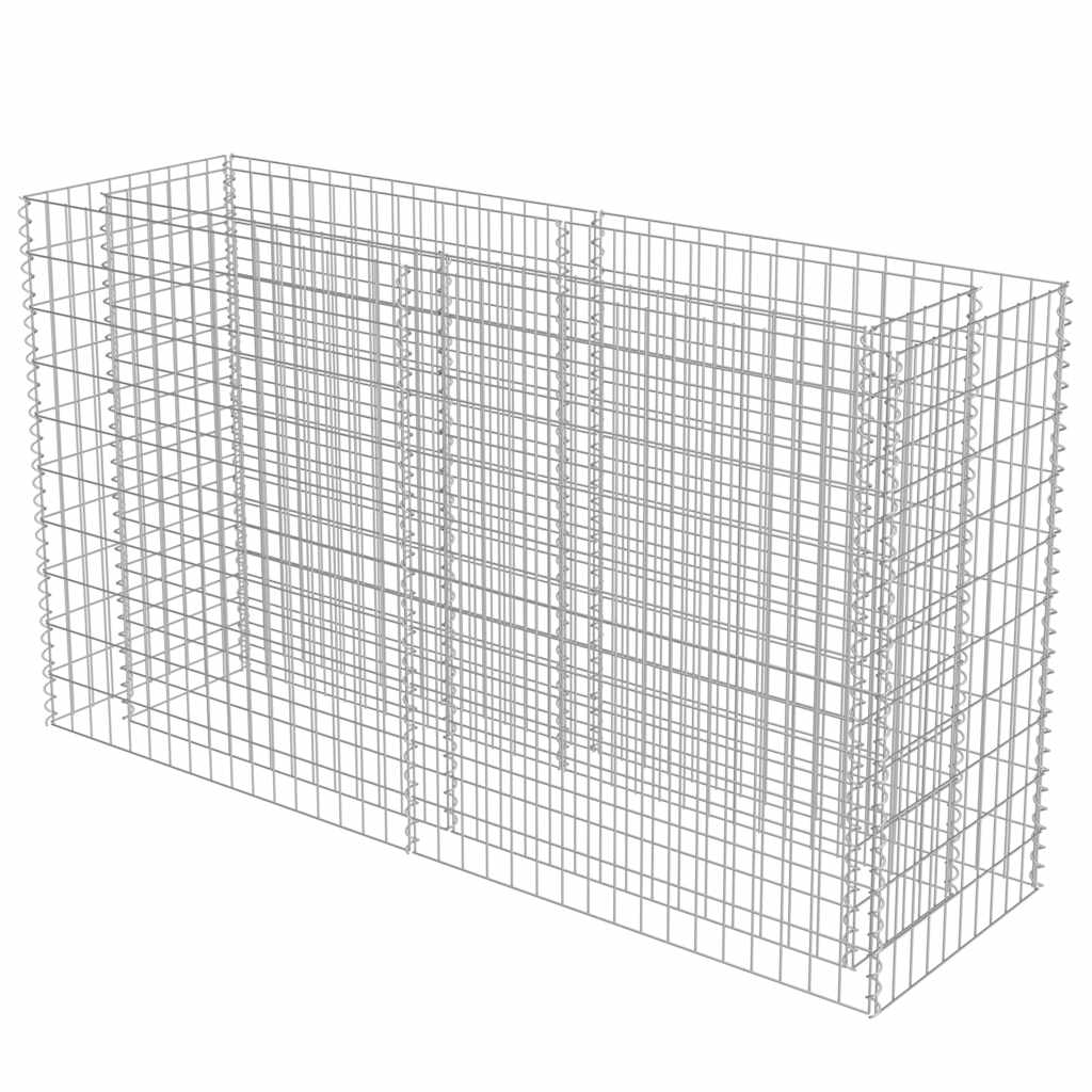 vidaXL Podwyższona donica gabionowa, galwanizowana stal, 180x50x100 cm