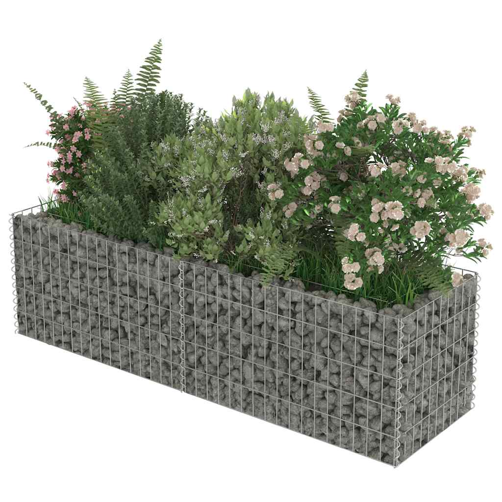 vidaXL Podwyższona donica gabionowa, galwanizowana stal, 180x50x50 cm