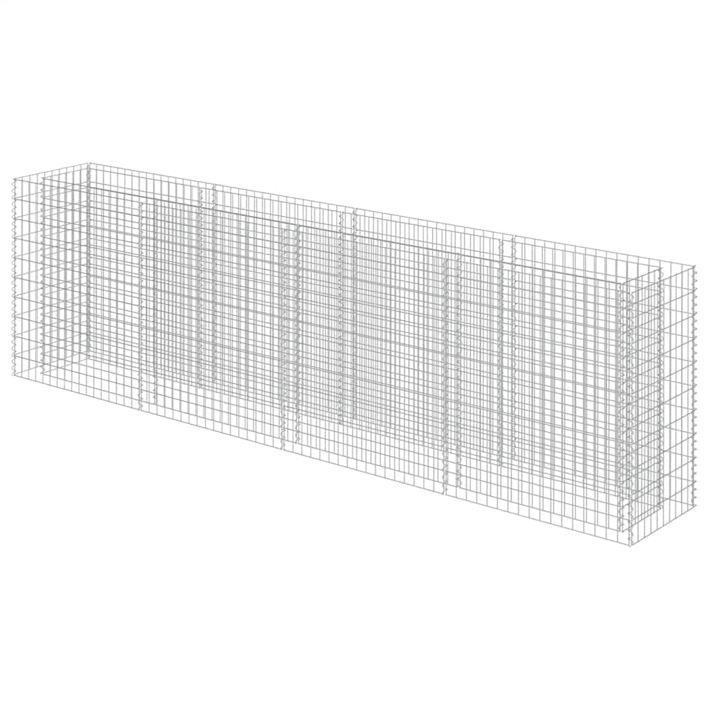vidaXL Podwyższona donica gabionowa, galwanizowana stal, 360x50x100 cm