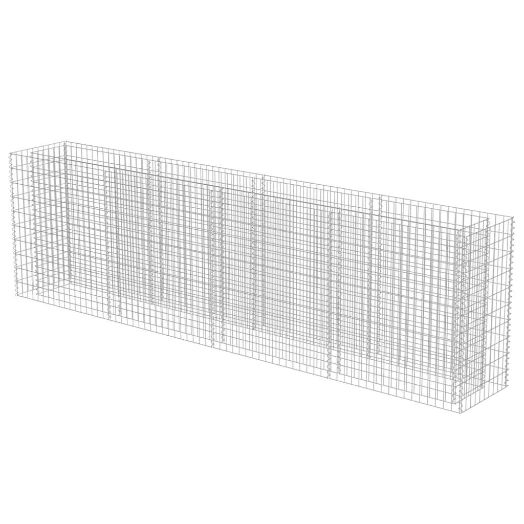 vidaXL Podwyższona donica gabionowa, galwanizowana stal, 360x50x100 cm