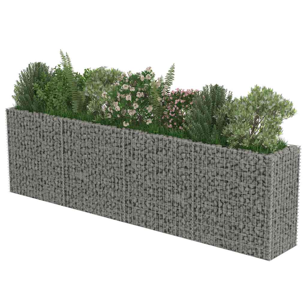 vidaXL Podwyższona donica gabionowa, galwanizowana stal, 360x50x100 cm