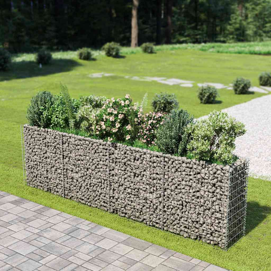 vidaXL Podwyższona donica gabionowa, galwanizowana stal, 360x50x100 cm