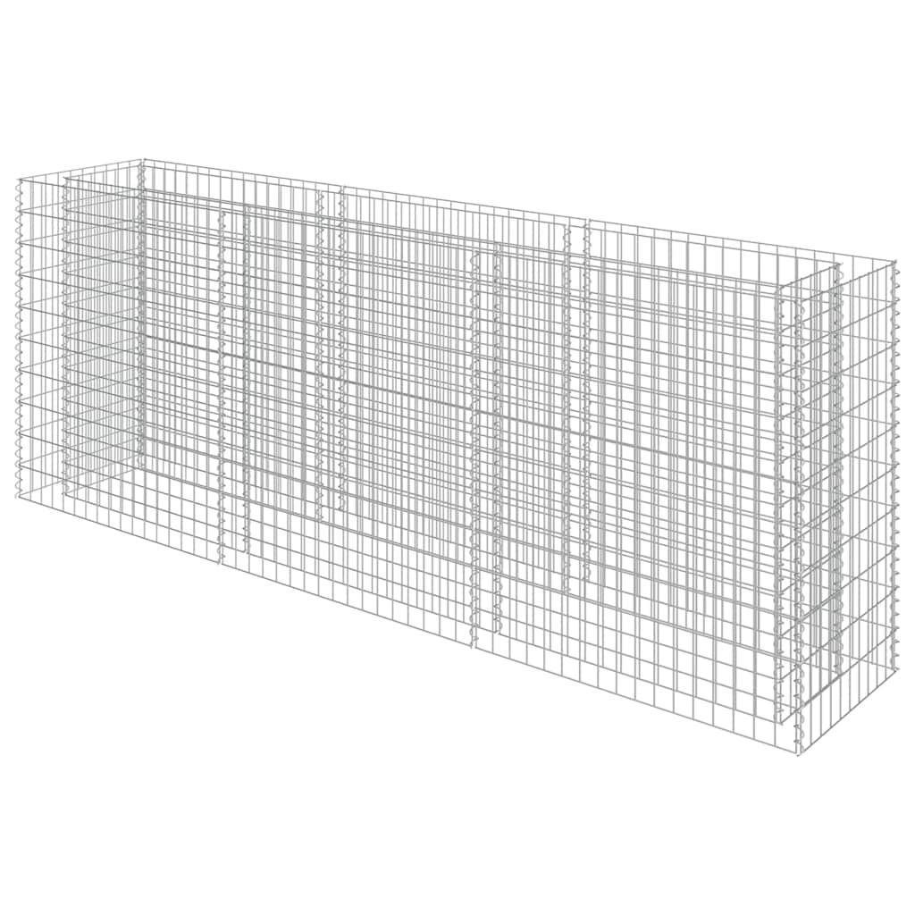 vidaXL Podwyższona donica gabionowa, galwanizowana stal, 270x50x100 cm