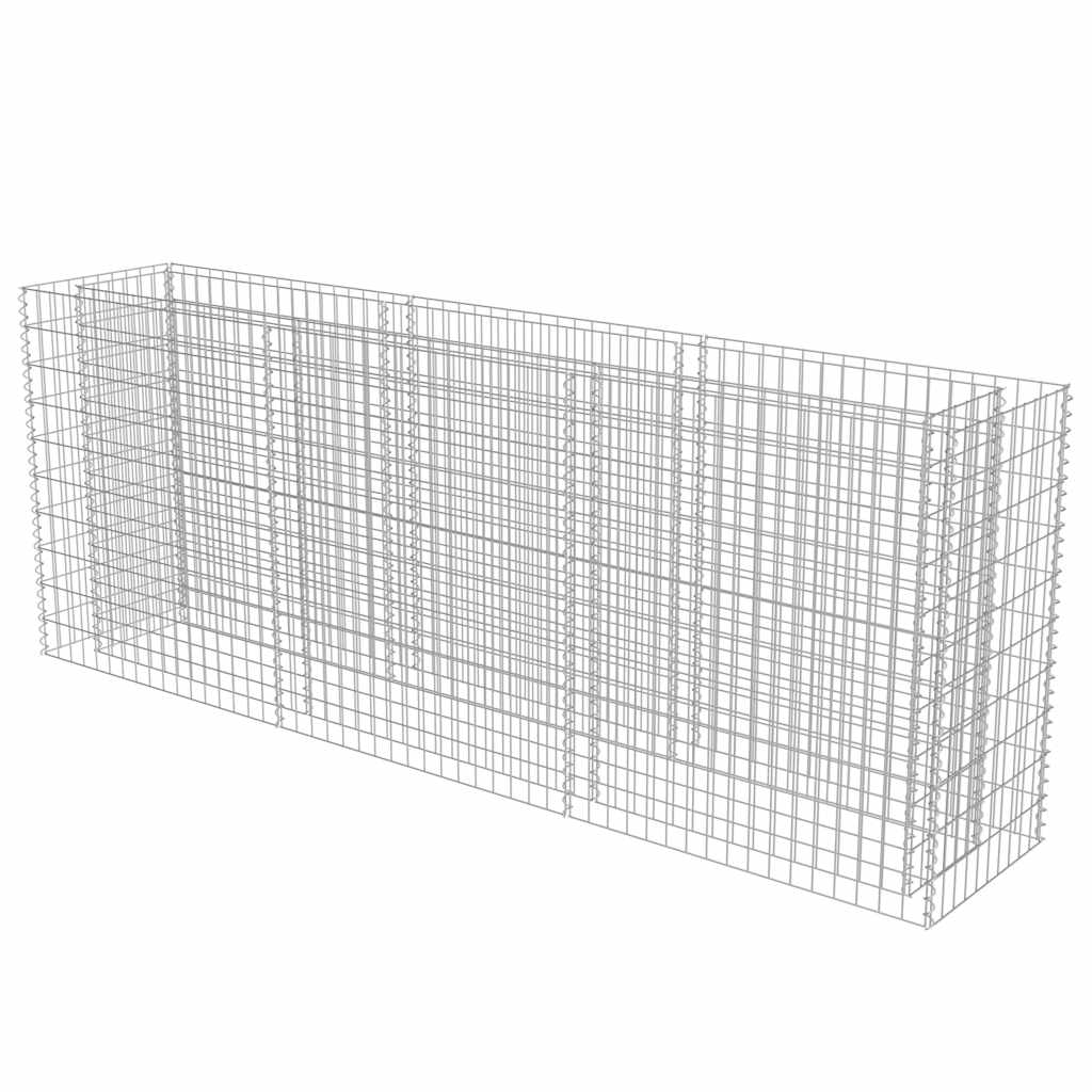 vidaXL Podwyższona donica gabionowa, galwanizowana stal, 270x50x100 cm
