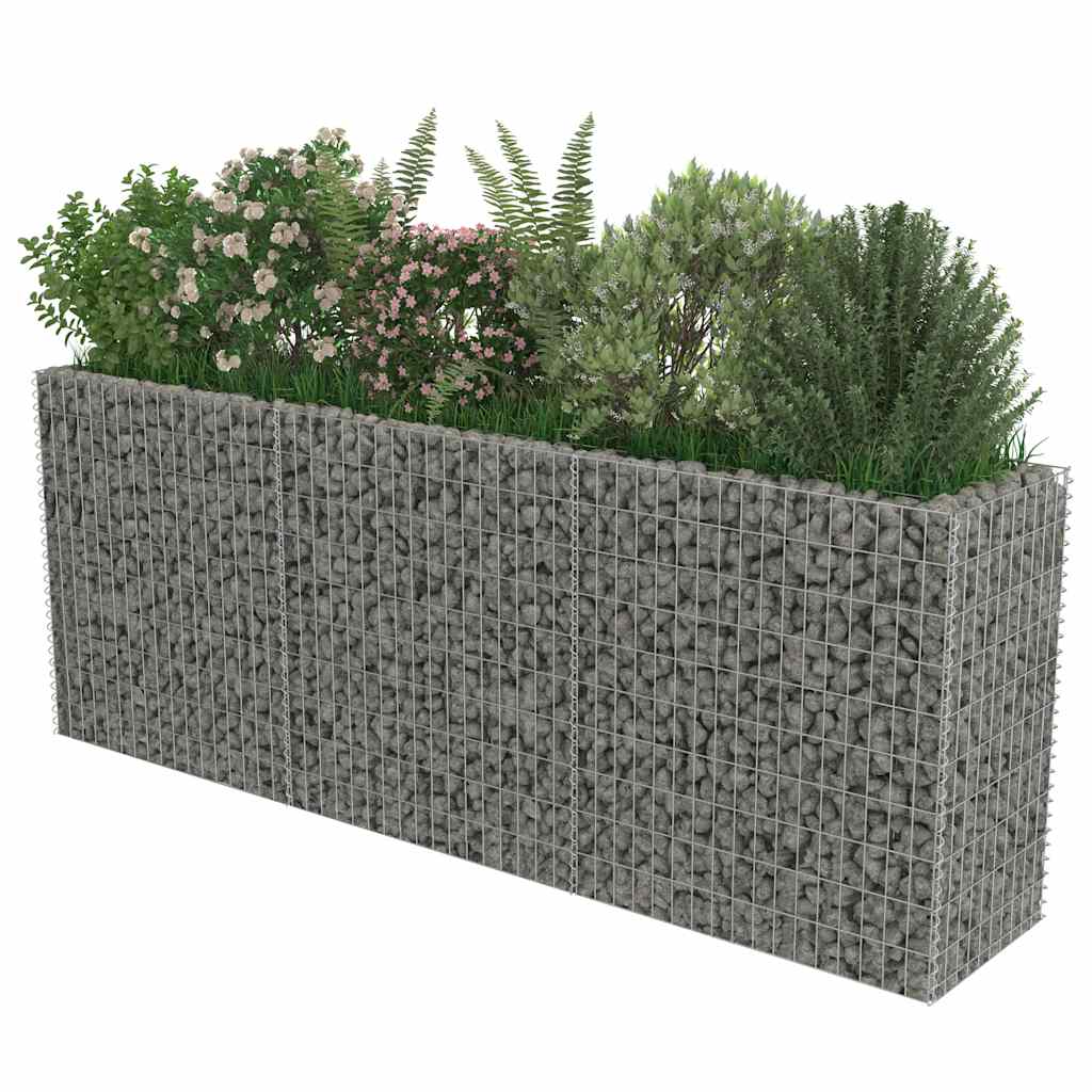 vidaXL Podwyższona donica gabionowa, galwanizowana stal, 270x50x100 cm