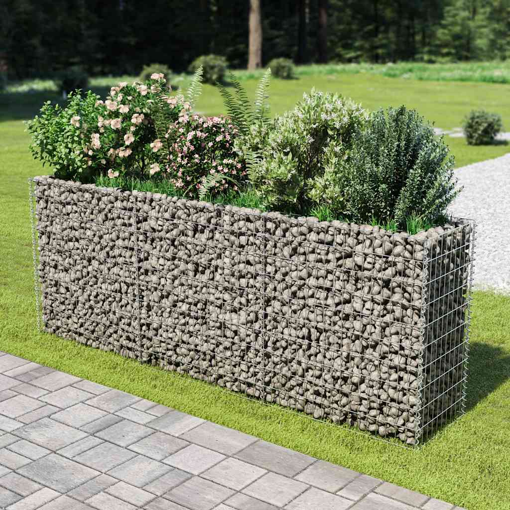 vidaXL Podwyższona donica gabionowa, galwanizowana stal, 270x50x100 cm