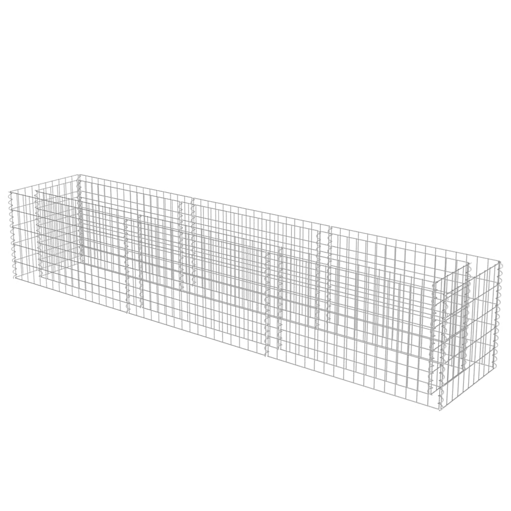 vidaXL Podwyższona donica gabionowa, galwanizowana stal, 270x50x50 cm