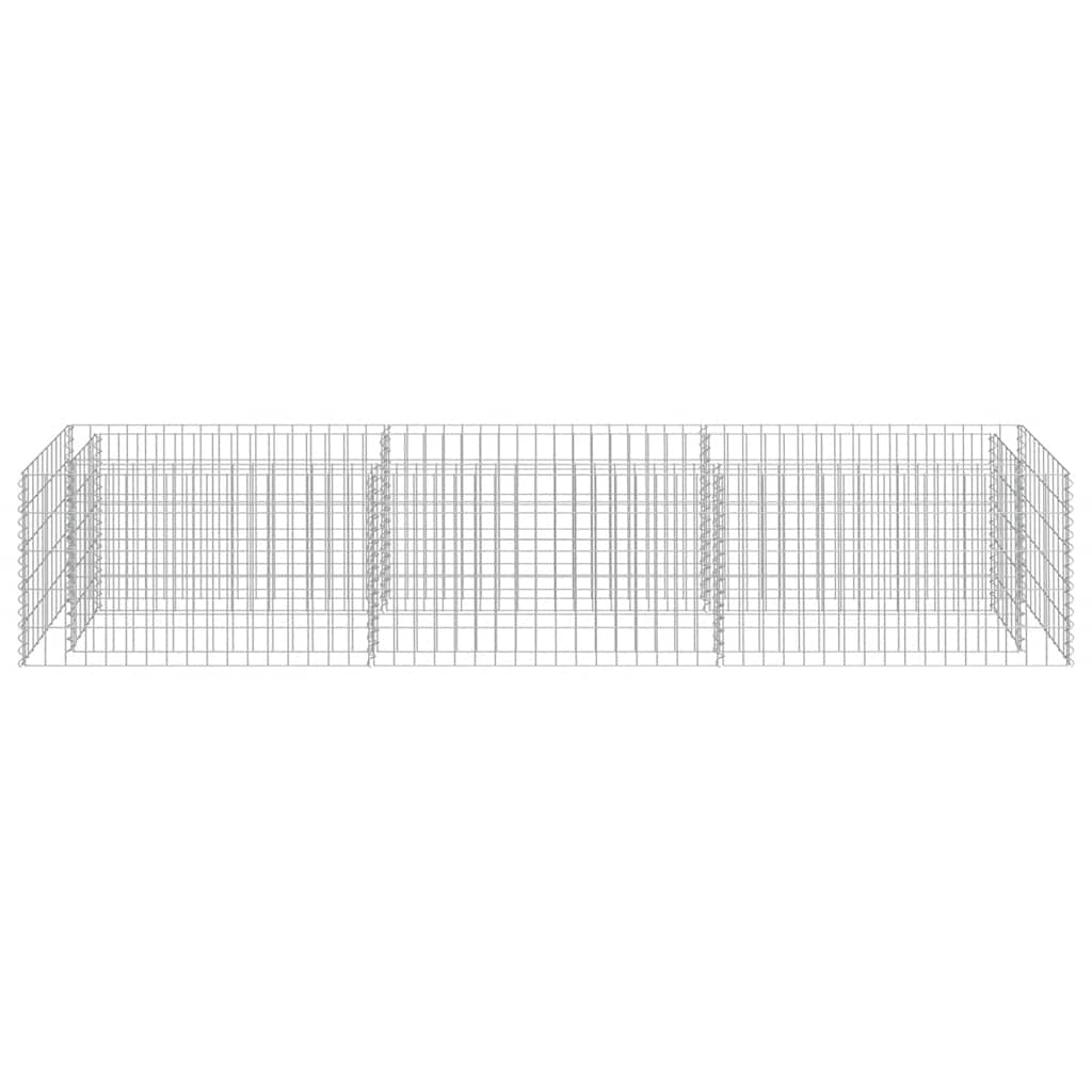 vidaXL Podwyższona donica gabionowa, galwanizowana stal, 270x50x50 cm