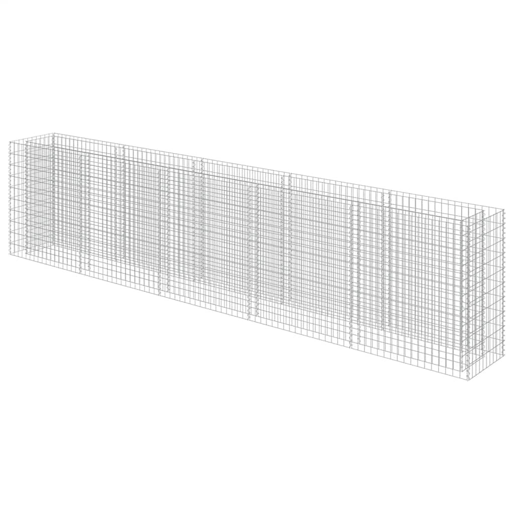 vidaXL Podwyższona donica gabionowa, galwanizowana stal, 450x50x100 cm
