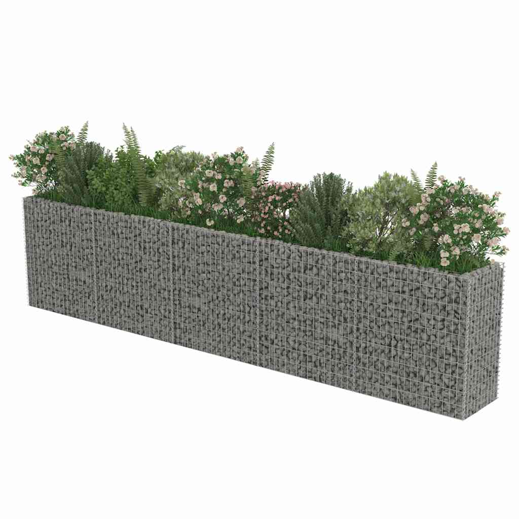 vidaXL Podwyższona donica gabionowa, galwanizowana stal, 450x50x100 cm
