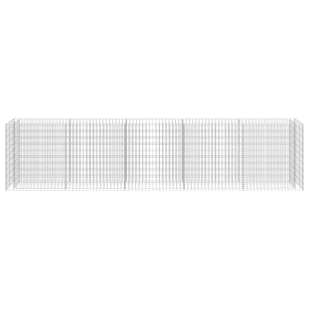 vidaXL Podwyższona donica gabionowa, galwanizowana stal, 450x50x100 cm