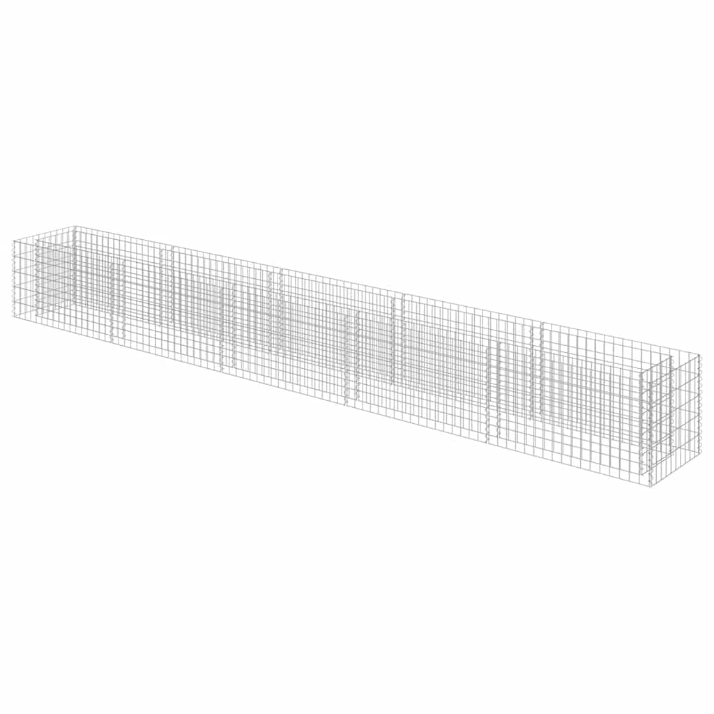 vidaXL Podwyższona donica gabionowa, galwanizowana stal, 450x50x50 cm