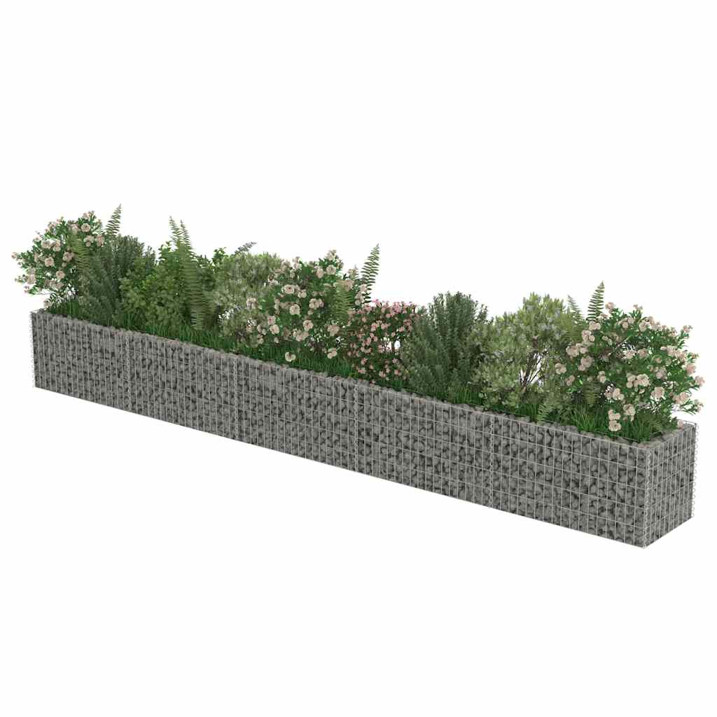 vidaXL Podwyższona donica gabionowa, galwanizowana stal, 450x50x50 cm