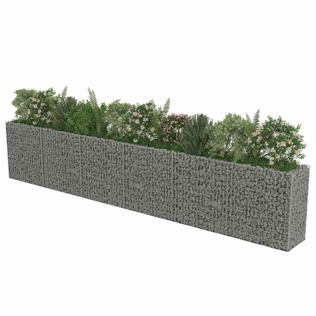 vidaXL Podwyższona donica gabionowa, galwanizowana stal, 540x50x100 cm