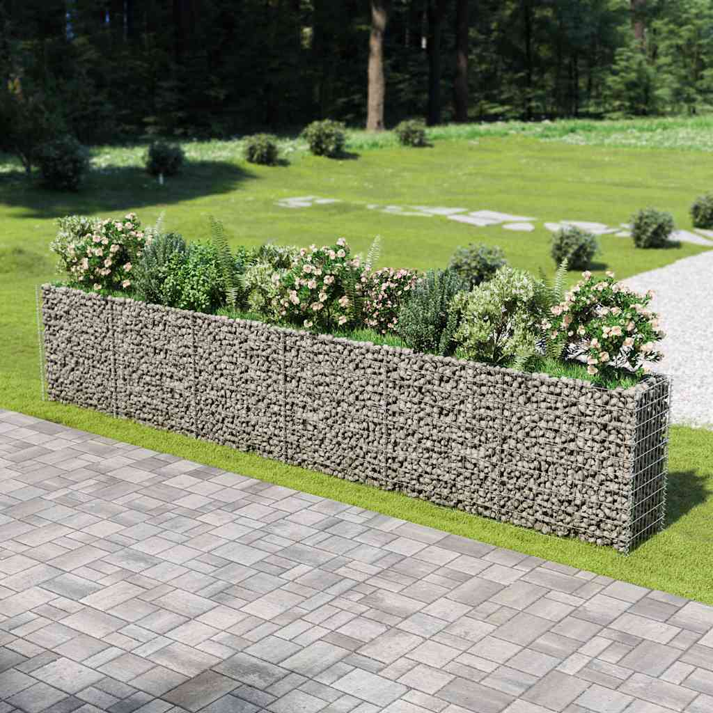 vidaXL Podwyższona donica gabionowa, galwanizowana stal, 540x50x100 cm