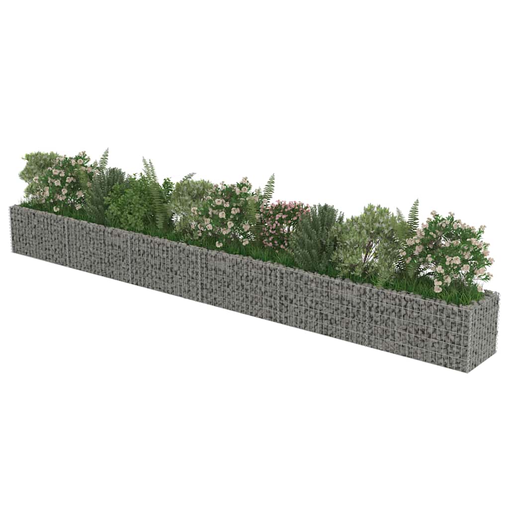 vidaXL Podwyższona donica gabionowa, galwanizowana stal, 540x50x50 cm