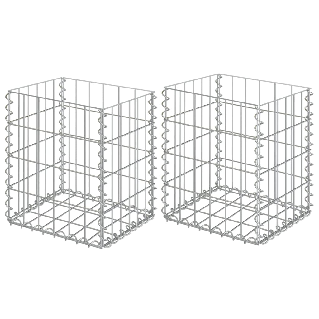 vidaXL Kosze gabionowe, 2 szt., galwanizowana stal, 30x30x40 cm