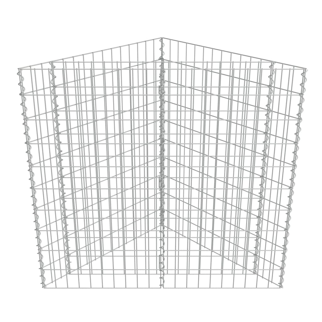 vidaXL Podwyższona donica gabionowa, galwanizowana stal, 75x75x100 cm