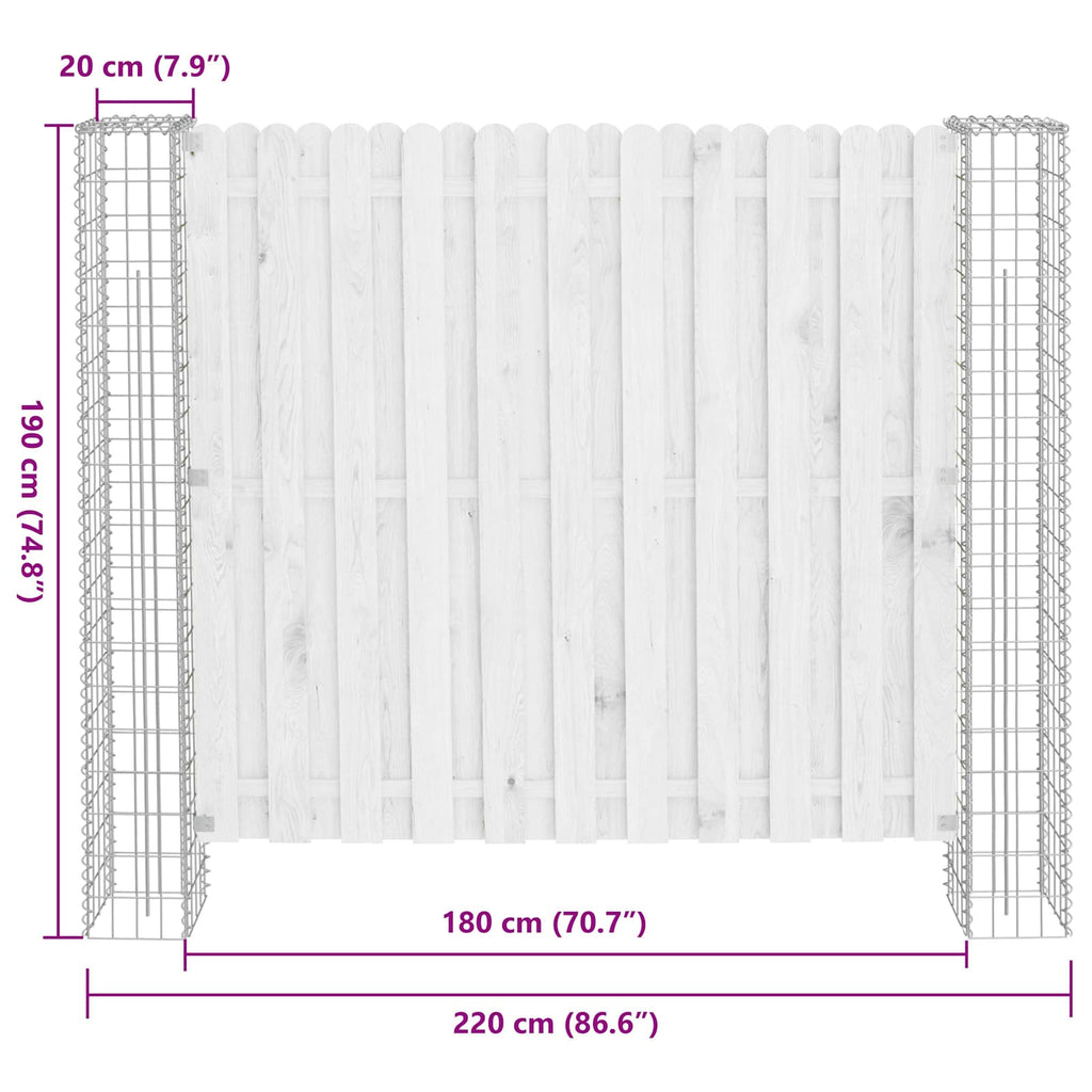 vidaXL Słupek ogrodzeniowy. 2 pcs Srebrny 20 x 20 x 190 cm Metal
