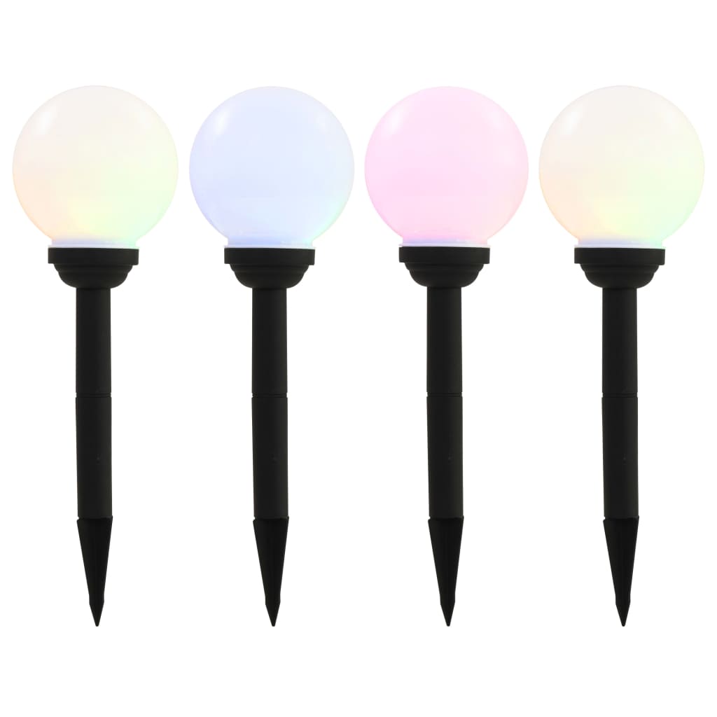 vidaXL Kuliste lampy solarne do ogrodu, 4 szt., LED, 15 cm, RGB