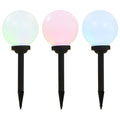 vidaXL Kuliste lampy solarne na zewnątrz, 3 szt., LED, 20 cm, RGB