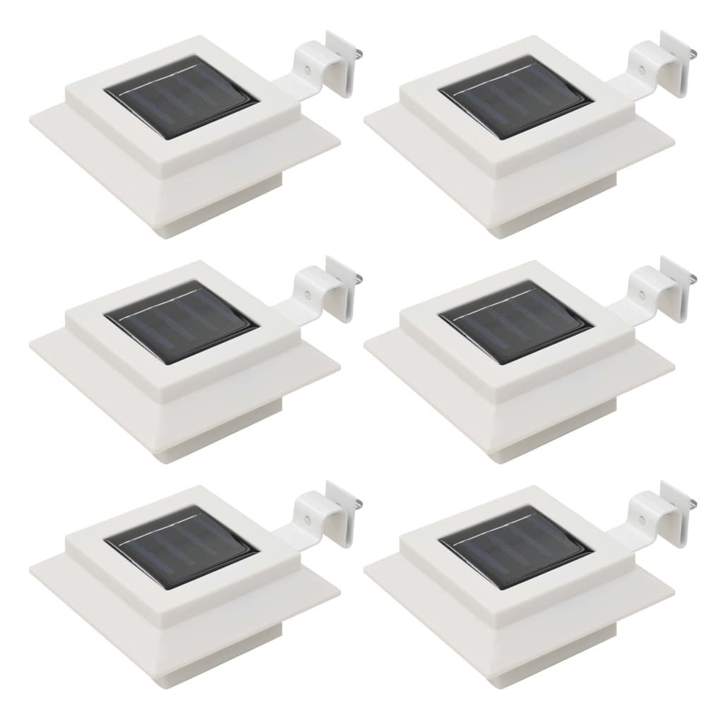 vidaXL Kwadratowe lampy solarne na zewnątrz, 6 szt., LED, 12 cm, białe