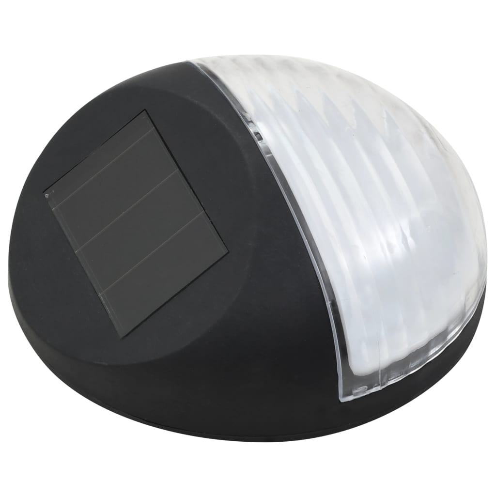 vidaXL Ścienne lampy solarne LED na zewnątrz, 12 szt, okrągłe, czarne