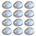 vidaXL Ścienne lampy solarne LED na zewnątrz, 12 szt, okrągłe, srebrne