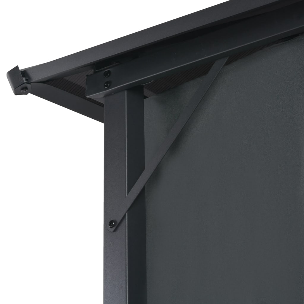 vidaXL Altana ogrodowa z zasłonami, aluminiowa, 3 x 3 m, czarna