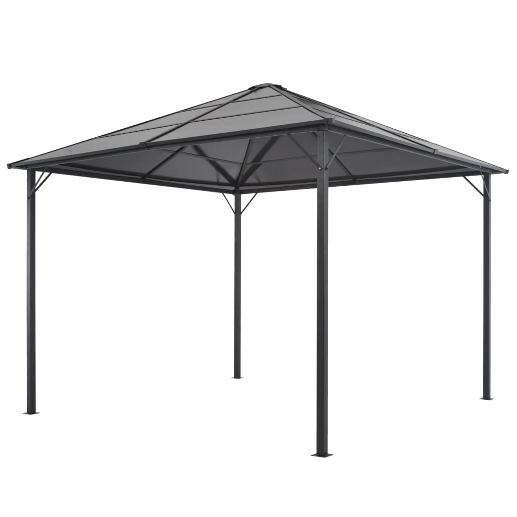 vidaXL Altana ogrodowa z zadaszeniem, aluminiowa, 3 x 3 m, antracytowa