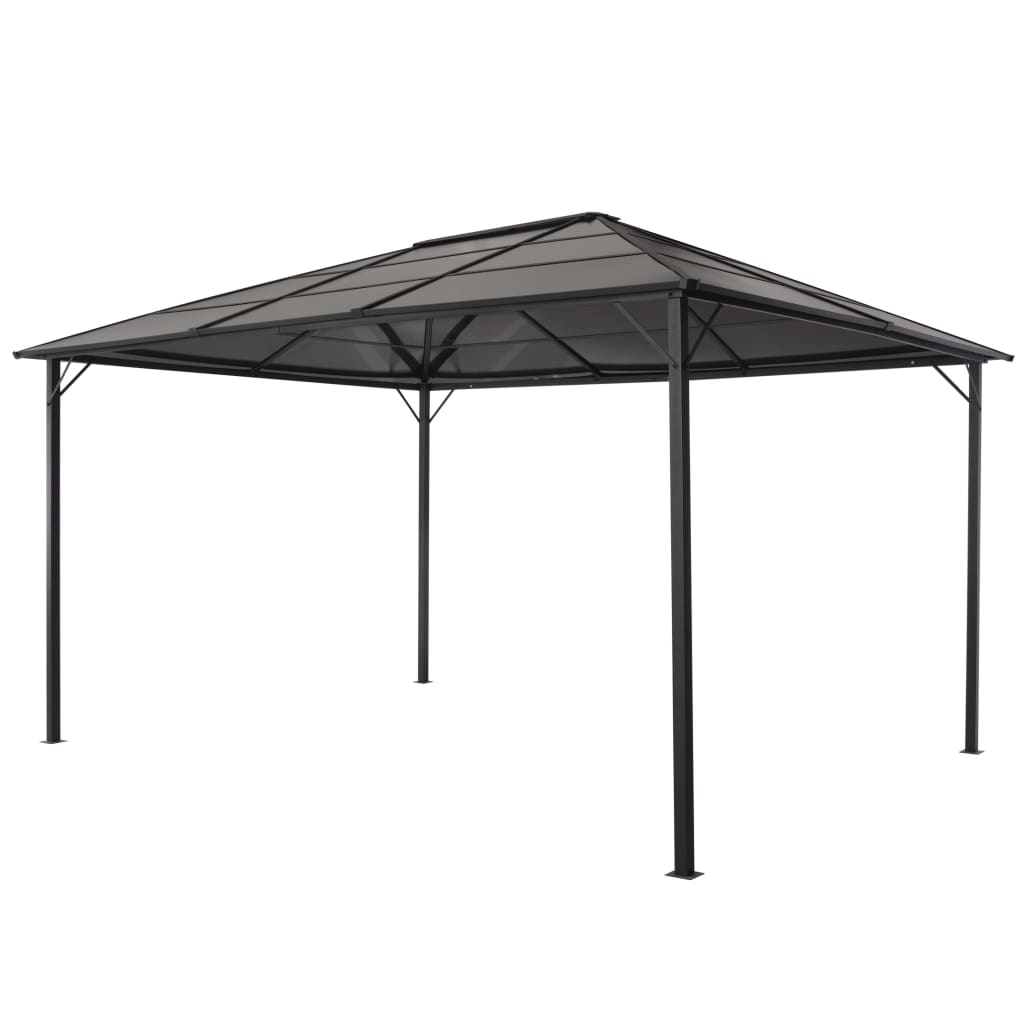 vidaXL Altana ogrodowa z zadaszeniem, aluminiowa 4 x 3 x 2,6 m, czarna