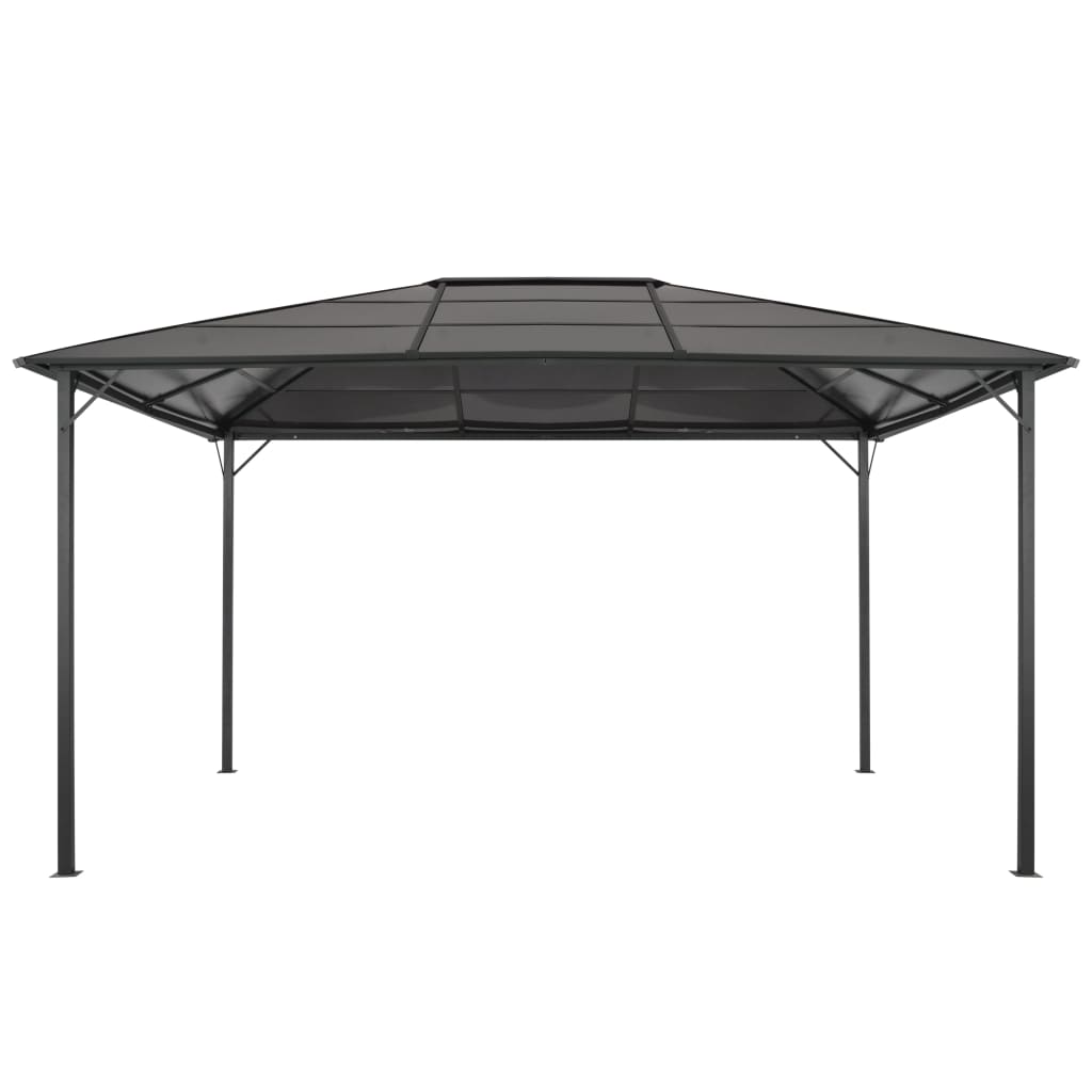 vidaXL Altana ogrodowa z zadaszeniem, aluminiowa 4 x 3 x 2,6 m, czarna