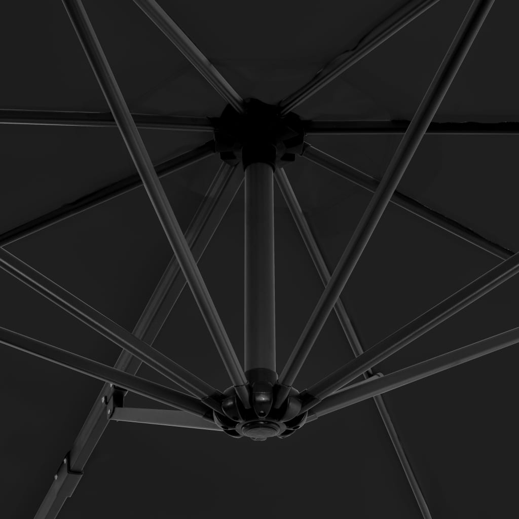 vidaXL Parasol wiszący z aluminiowym słupkiem, 300 cm, antracytowy