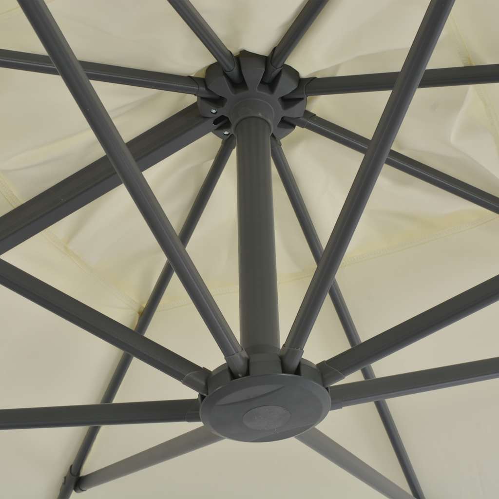 vidaXL Parasol ogrodowy Cantilever z aluminiowym słupkiem 300x300 cm, piaskowy