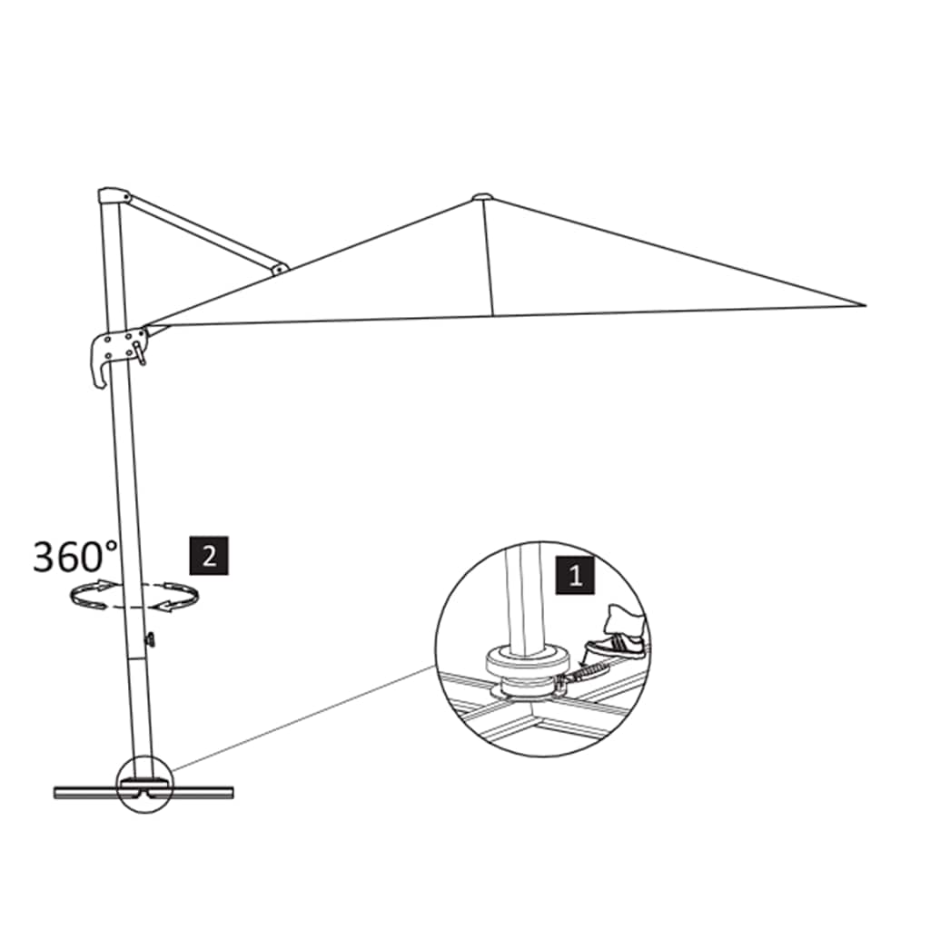vidaXL Parasol ogrodowy Cantilever z aluminiowym słupkiem 300x300 cm, piaskowy