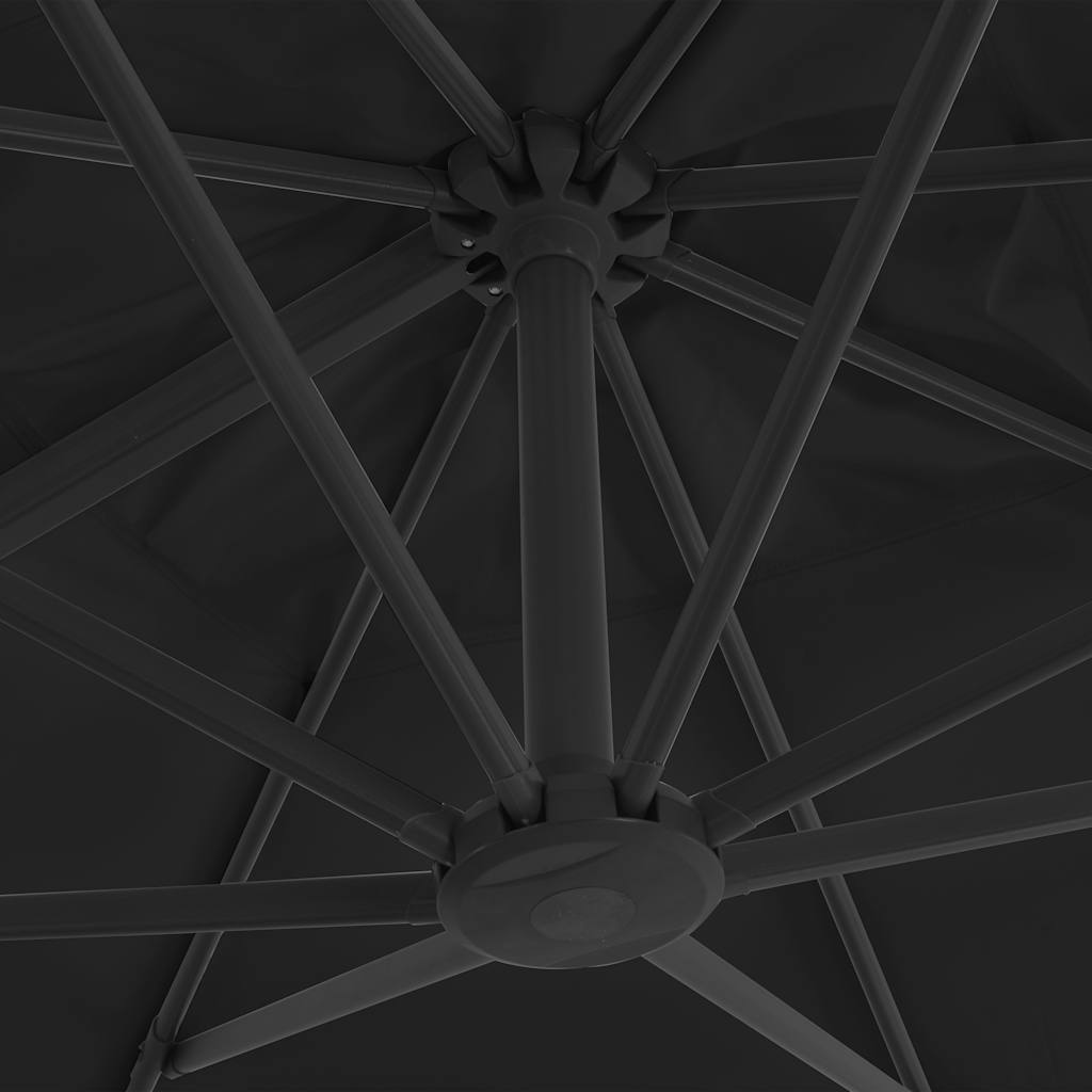 vidaXL Parasol wiszący z aluminiowym słupkiem, 300x300 cm, antracytowy