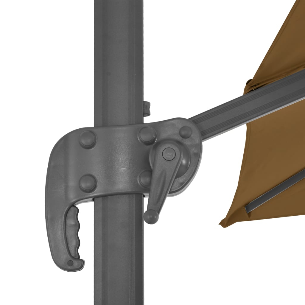 vidaXL Parasol wiszący z aluminiowym słupkiem, 300x300 cm, taupe