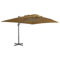 vidaXL Parasol ogrodowy Cantilever z aluminiowym drążkiem 400x300 cm Taupe