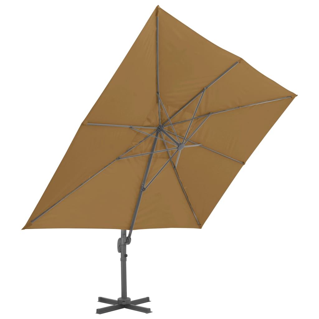 vidaXL Parasol ogrodowy Cantilever z aluminiowym drążkiem 400x300 cm Taupe